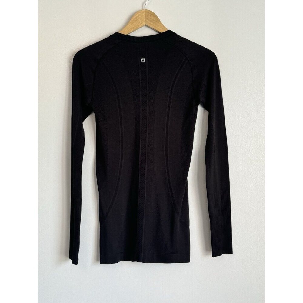 Lululemon Swiftly Tech Long Sleeve Crew Top Womens Size 6 Black Running Workout - Picture 6 of 8